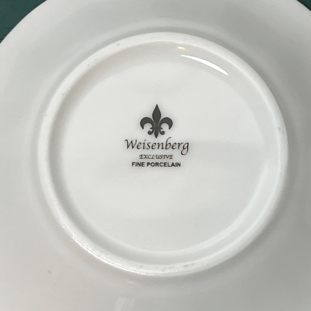 Weisenberg Germany Starburst Fine Porcelain Vintage 1940s Pair Tea Bag Holders - Picture 8 of 9